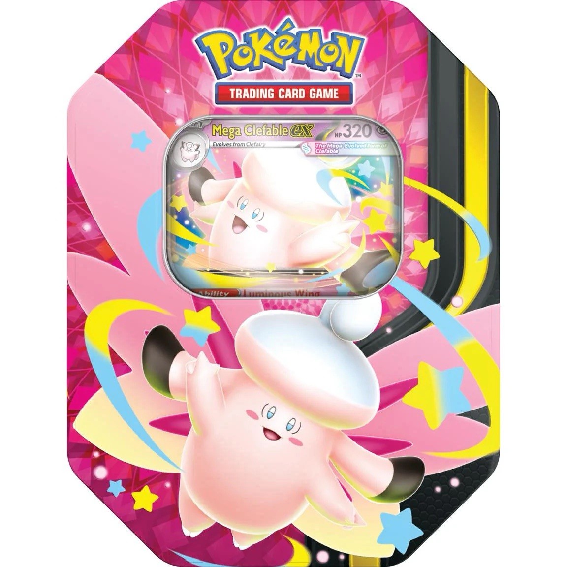 Sealed Pokemon TCG Mega Moonlit Tin Mega Clefable ex