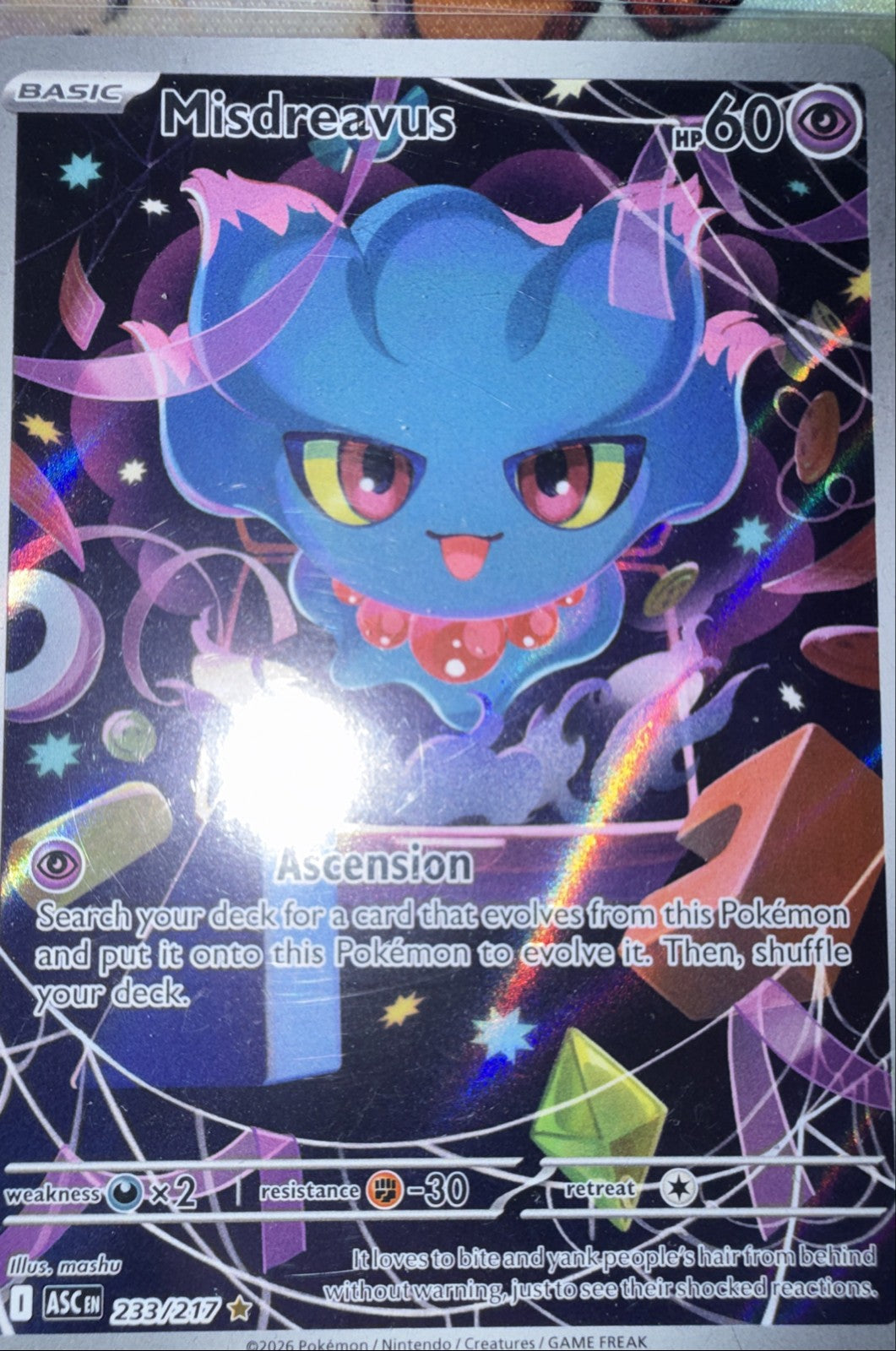 Misdreavus 233/217 Me: Ascended Heroes Holo