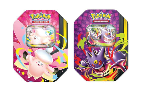 2 Pokemon TCG Mega Moonlit ex Tin Bundle Clefable & Gengar Sealed New